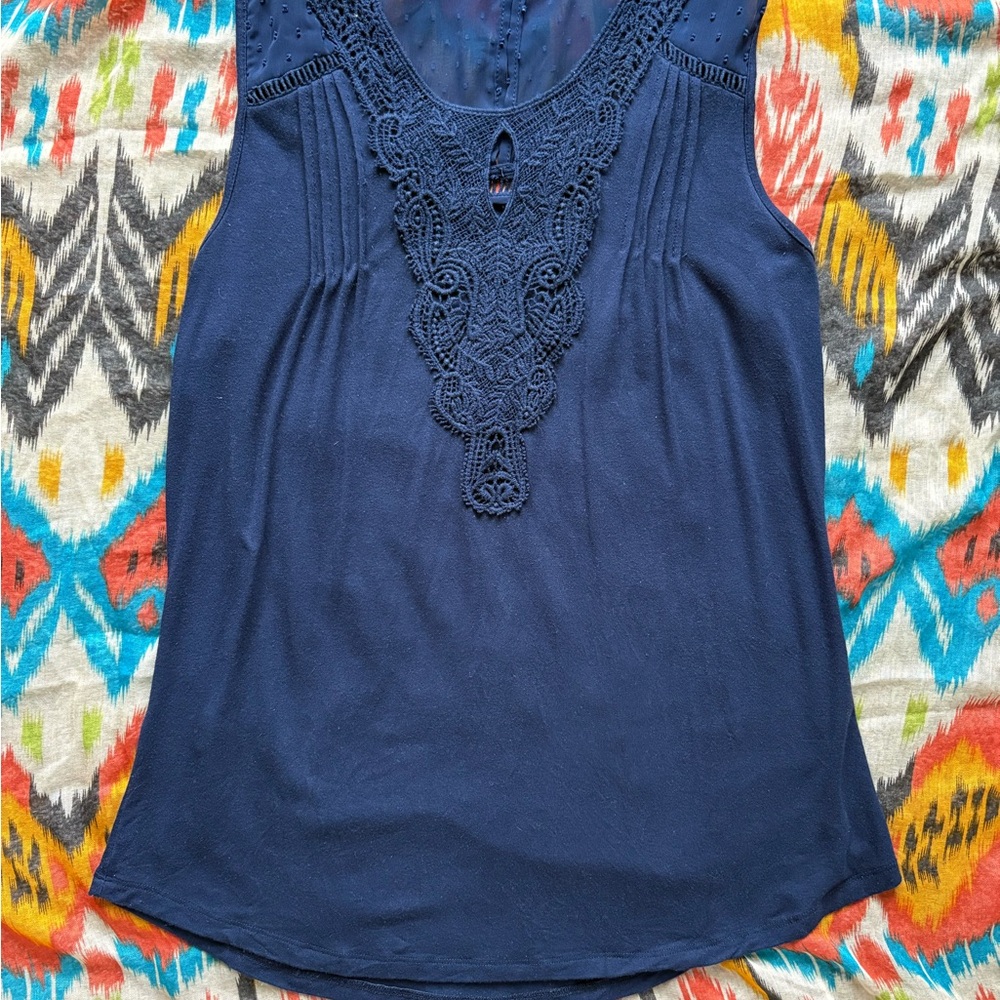 Daniel Rainn Navy Lace Women's Top
